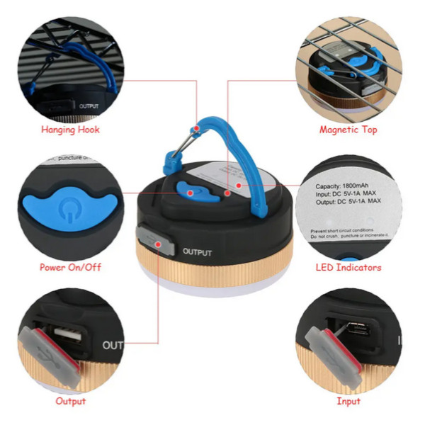 Ліхтар Кемпінг YD-7-7SMD White+Red Li-Ion Акумулятор Power Bank ЗП Type-C Магніт Гачок Ліхтар Кемпінг YD-7-7SMD White+Red Li-Ion Акумулятор Power Bank ЗП Type-C Магніт Гачок