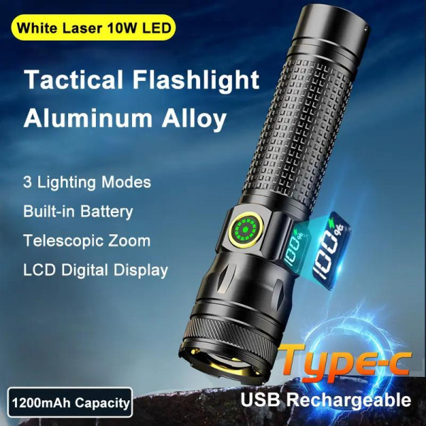 Ліхтар 1136-WHITE LASER LED PM10-TG Li-Ion Акумулятор Індикація Заряду ЗУ Type-C Zoom Ліхтар 1136-WHITE LASER LED PM10-TG Li-Ion Акумулятор Індикація Заряду ЗУ Type-C Zoom