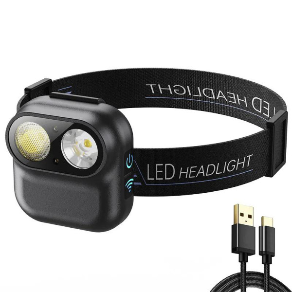 Ліхтар Налобний W809-2XTE Motion Sensor Li-Ion Акумулятор ЗП Type-C Магніт Кліпса Ліхтар Налобний W809-2XTE Motion Sensor Li-Ion Акумулятор ЗП Type-C Магніт Кліпса