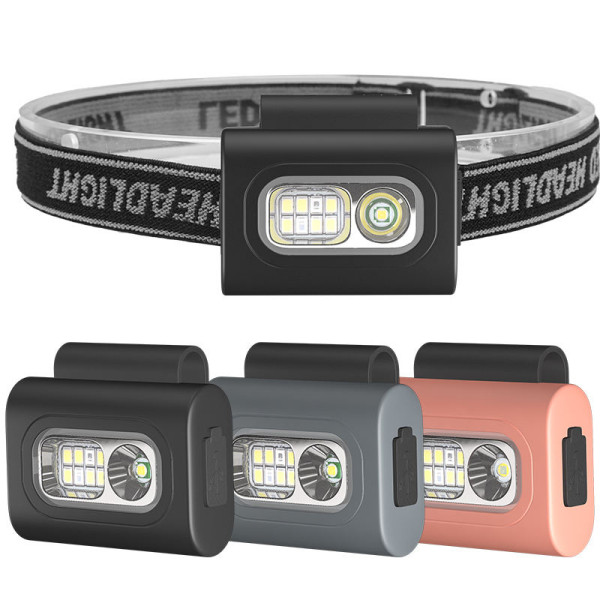 Ліхтар Налобний 505-XPE+8SMD White+Red+Blue Li-Ion Акумулятор ЗП Type-C Кліпса На Магніті