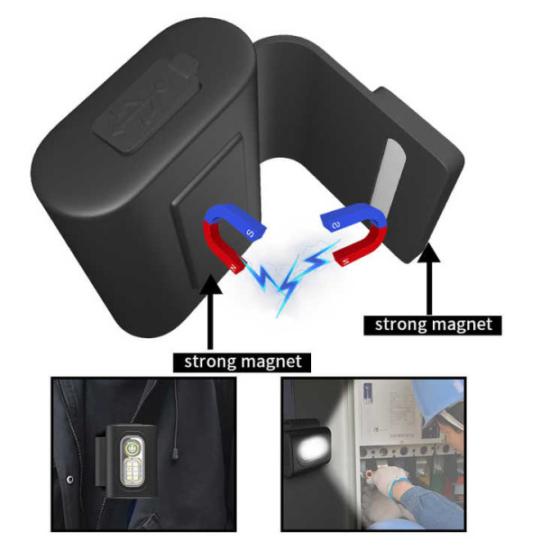 Ліхтар Налобний 505-XPE+8SMD White+Red+Blue Li-Ion Акумулятор ЗП Type-C Кліпса На Магніті