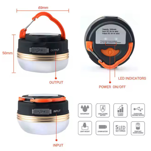 Ліхтар Кемпінг YD-1-5SMD Li-Ion Акумулятор Power Bank ЗП Type-C Магніт Гачок Ліхтар Кемпінг YD-1-5SMD Li-Ion Акумулятор Power Bank ЗП Type-C Магніт Гачок