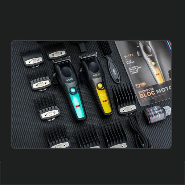Акумуляторна Машинка Для Стрижки VGR V-195 GREEN 8 Насадок 9000 RPM 2500 mAh LED Display Акумуляторна Машинка Для Стрижки VGR V-195 GREEN 8 Насадок 9000 RPM 2500 mAh LED Display