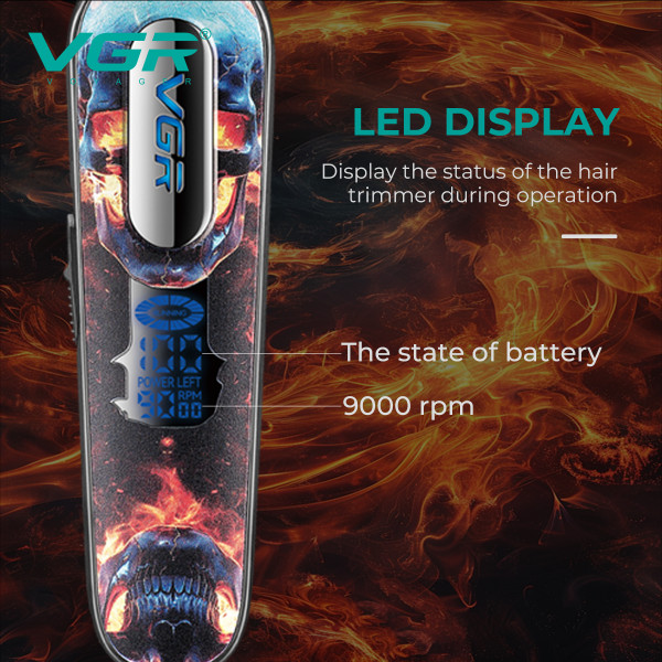 Тример VGR V-260 RED 3 Насадки 2000mAh 9000 RPM LED Display Тример VGR V-260 RED 3 Насадки 2000mAh 9000 RPM LED Display