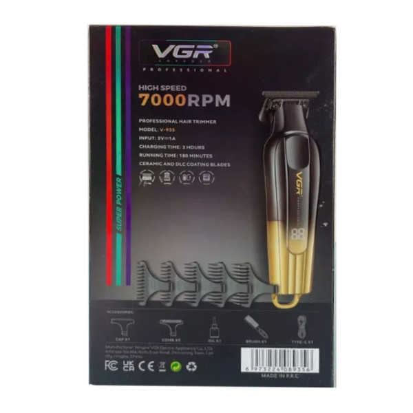 Тример VGR V-935 GOLD 5 Насадок 7000 RPM LED Display