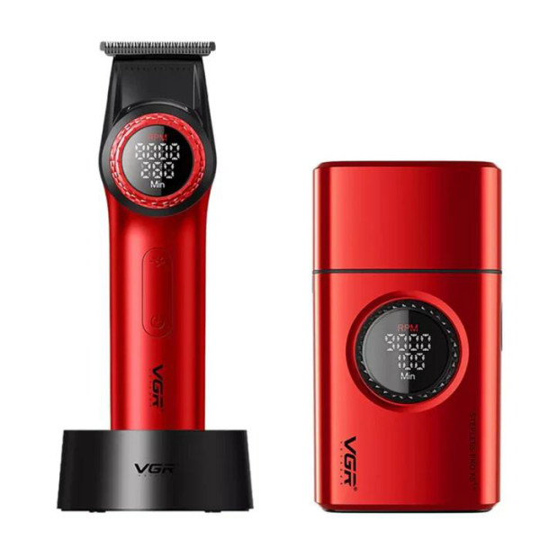 Комплект VGR 2 в 1 V-977 & V-377 RED Тример і Шейвер