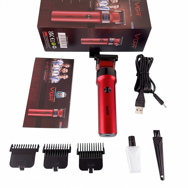 Тример VGR V-987 RED, 3 насадки, LED display