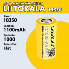Акумуляторна батарея LiitoKala 18350, 1100mAh, 3.7V