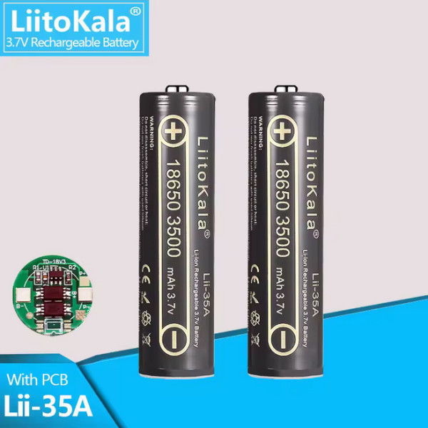 Акумулятор 18650, LiitoKala 35A-PCB, 3500mAh, З ЗАХИСТОМ, ОРИГІНАЛ