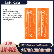 Акумулятор 26700, LiitoKala Lii-40E, 3.2V, 4000mAh, ОРІГІНАЛ