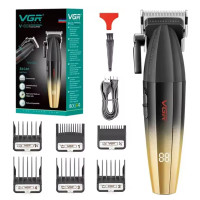 Акумуляторна Машинка Для Стрижки Clipper VGR V-003 GOLD 6 Насадок TURBO Режим 9000 RPM Керамічне Лезо LED Display Акумуляторна Машинка Для Стрижки Clipper VGR V-003 GOLD 6 Насадок TURBO Режим 9000 RPM Керамічне Лезо LED Display
