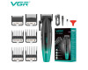 Акумуляторна Машинка Для Стрижки VGR V-003 GREEN 6 Насадок TURBO Режим 9000 RPM Керамічне Лезо LED Display Акумуляторна Машинка Для Стрижки VGR V-003 GREEN 6 Насадок TURBO Режим 9000 RPM Керамічне Лезо LED Display