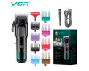Акумуляторна Машинка Для Стрижки VGR V-013 GREEN 8 Насадок 6500 RPM 2000 mAh LED Display