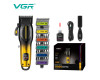 Акумуляторна Машинка Для Стрижки Clipper VGR V-026 GOLD 6 Насадок 9000 RPM LED Display