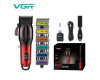 Акумуляторна Машинка Для Стрижки Clipper VGR V-026 RED 6 Насадок 9000 RPM LED Display Акумуляторна Машинка Для Стрижки Clipper VGR V-026 RED 6 Насадок 9000 RPM LED Display