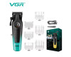 Аккумуляторная машинка для стрижки (clipper) VGR V-196 GREEN, 8 насадок, 7000 RPM, 2000 mAh, LED display