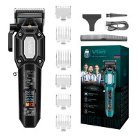 Аккумуляторная Машинка Для Стрижки VGR V-600 BLACK 6 Насадок Регулятор Высоты LED Display 7000 RPM Аккумуляторная Машинка Для Стрижки VGR V-600 BLACK 6 Насадок Регулятор Высоты LED Display 7000 RPM