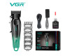 Акумуляторна Машинка Для Стрижки Clipper VGR V-662 GREEN 7000 RPM 6 Насадок LED Display