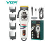 Аккумуляторная машинка для стрижки (clipper) VGR V-699 WHITE, 4 насадки, LED display