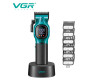 Акумуляторная машинка для стрижки (clipper) VGR V-886C GREEN, LED display, 9000RPM