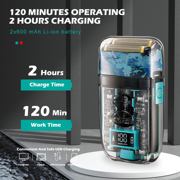 Електробритва VGR V-352 Шейвер Подвійне Лезо IPX5 LED Display Електробритва VGR V-352 Шейвер Подвійне Лезо IPX5 LED Display