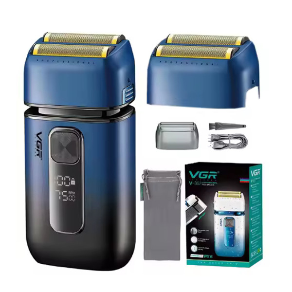 Електробритва VGR V-362 шейвер, подвійне лезо, IPX6, LED Display