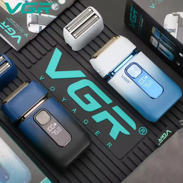 Електробритва VGR V-362 шейвер, подвійне лезо, IPX6, LED Display