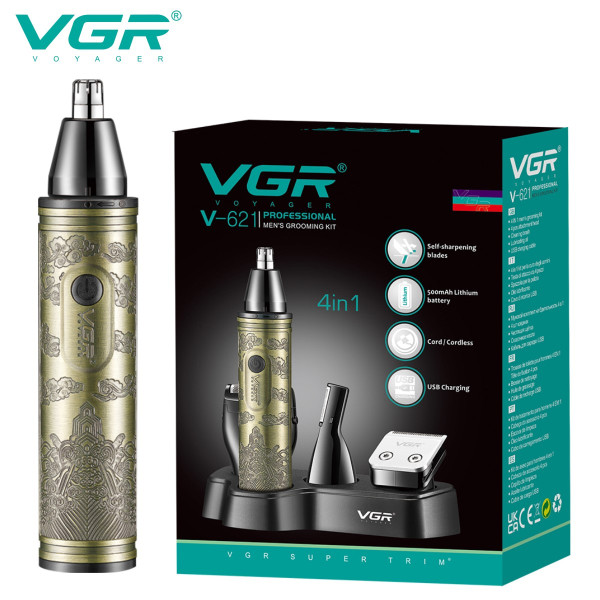 Тример VGR 4 в 1 V-621 4 Насадки Тример Шейвер Тример Для Носа Тример Для Тіла Тример VGR 4 в 1 V-621 4 Насадки Тример Шейвер Тример Для Носа Тример Для Тіла