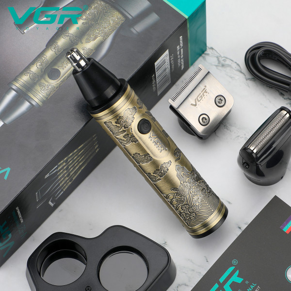 Тример VGR 4 в 1 V-621 4 Насадки Тример Шейвер Тример Для Носа Тример Для Тіла Тример VGR 4 в 1 V-621 4 Насадки Тример Шейвер Тример Для Носа Тример Для Тіла