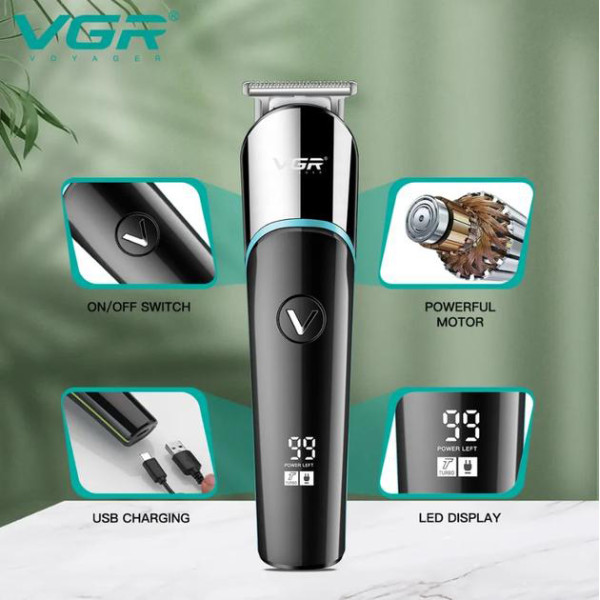 Тример VGR V-291 BLUE 4 Насадки LED Display Тример VGR V-291 BLUE 4 Насадки LED Display