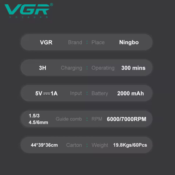 Тример VGR V-995 4 Насадки 7000 RPM Тример VGR V-995 4 Насадки 7000 RPM
