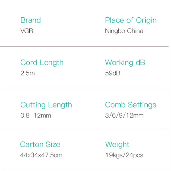 Машинка Для Стрижки VGR V-130 4 Насадки Машинка Для Стрижки VGR V-130 4 Насадки