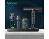 Комплект VGR STEPLERSS RPO 4 IN 1 BLACK, машинка для стрижки (Clipper), триммер, электробритва, фен
