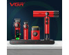 Комплект VGR STEPLERSS RPO 4 IN 1 RED, машинка для стрижки (Clipper), триммер, электробритва, фен
