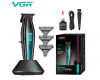 Триммер VGR V-992 GREEN, 9000 RPM, 2000 mAh, 3 насадки, LED display
