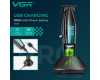 Триммер VGR V-992 GREEN, 9000 RPM, 2000 mAh, 3 насадки, LED display