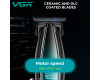Триммер VGR V-992 GREEN, 9000 RPM, 2000 mAh, 3 насадки, LED display