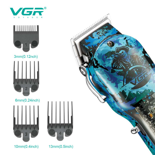 Акумуляторна Машинка Для Стрижки VGR V-685 4 Насадки LED Display Акумуляторна Машинка Для Стрижки VGR V-685 4 Насадки LED Display