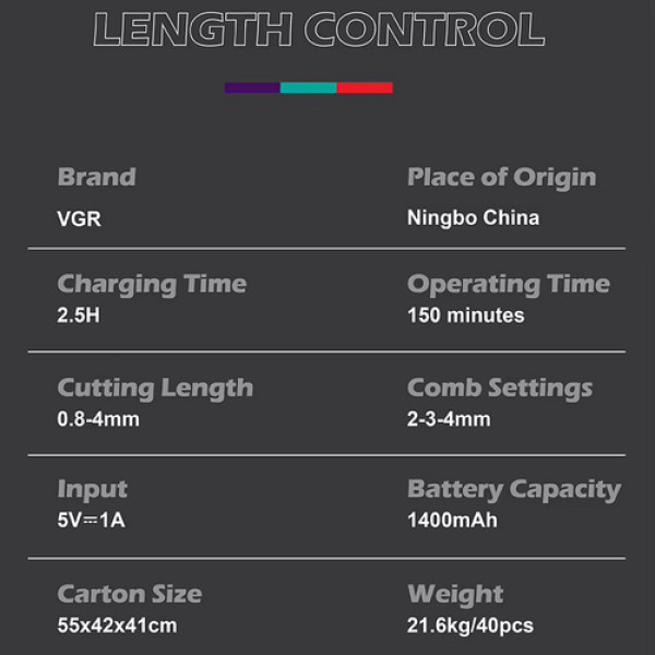 Тример VGR V-923 3 Насадки LED Display Тример VGR V-923 3 Насадки LED Display