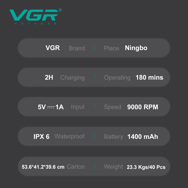 Електробритва VGR V-368 Шейвер Подвійне Лезо LED Display IPX6 Електробритва VGR V-368 Шейвер Подвійне Лезо LED Display IPX6