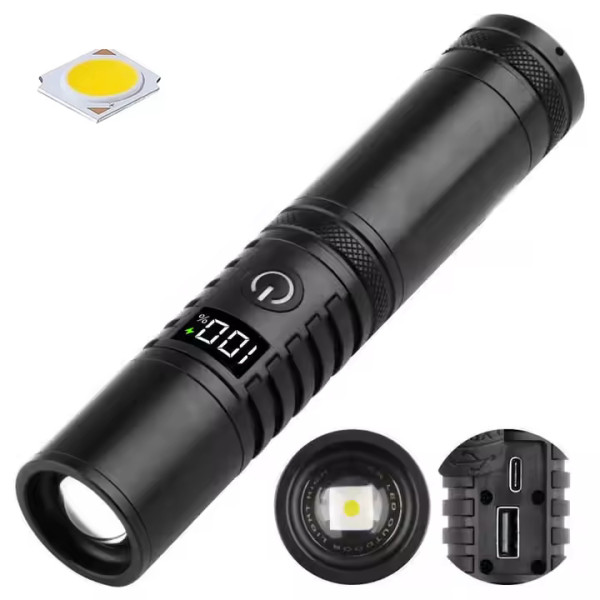 Ліхтар S2304-WHITE LASER LED PM10-TG 1x18650/3xAAA Power Bank ЗУ Type-C Zoom Ліхтар S2304-WHITE LASER LED PM10-TG 1x18650/3xAAA Power Bank ЗУ Type-C Zoom