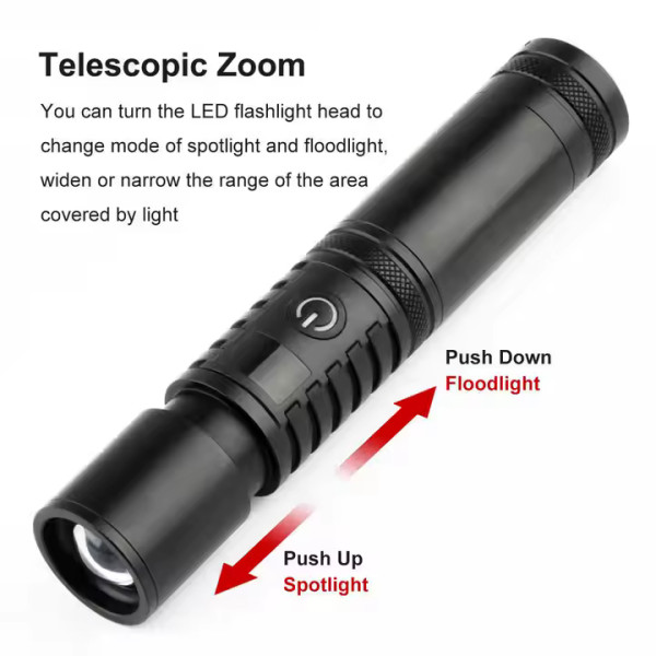 Ліхтар S2304-WHITE LASER LED PM10-TG 1x18650/3xAAA Power Bank ЗУ Type-C Zoom Ліхтар S2304-WHITE LASER LED PM10-TG 1x18650/3xAAA Power Bank ЗУ Type-C Zoom