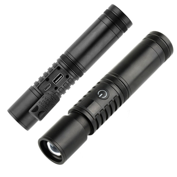 Ліхтар S2304-WHITE LASER LED PM10-TG 1x18650/3xAAA Power Bank ЗУ Type-C Zoom Ліхтар S2304-WHITE LASER LED PM10-TG 1x18650/3xAAA Power Bank ЗУ Type-C Zoom