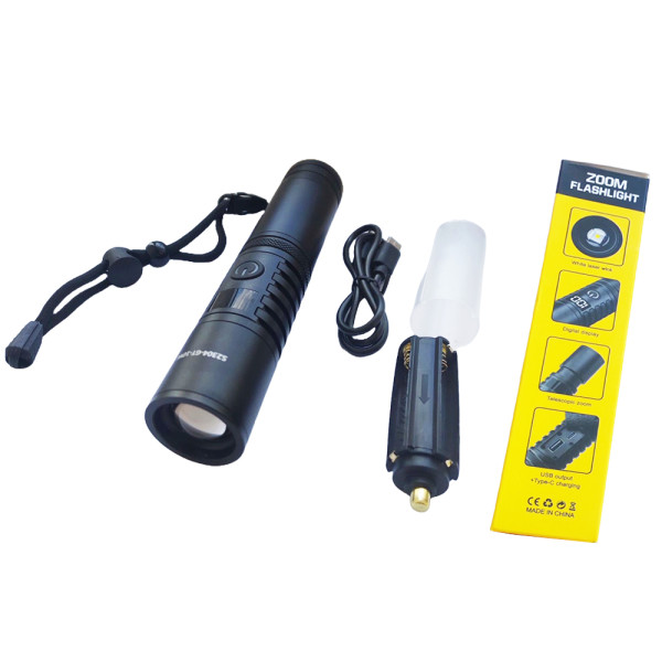 Ліхтар S2304-WHITE LASER LED PM10-TG 1x18650/3xAAA Power Bank ЗУ Type-C Zoom Ліхтар S2304-WHITE LASER LED PM10-TG 1x18650/3xAAA Power Bank ЗУ Type-C Zoom