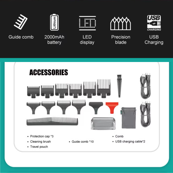 Комплект VGR 3 в 1 V-644 Акумуляторна Машинка Для Стрижки Clipper Тример і Електробритва Шейвер Комплект VGR 3 в 1 V-644 Акумуляторна Машинка Для Стрижки Clipper Тример і Електробритва Шейвер