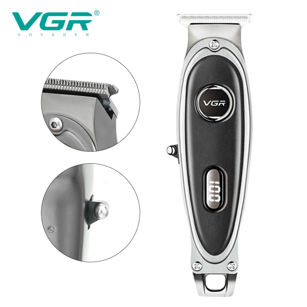 Триммер VGR V-263 BLACK, 3 насадки, LED display