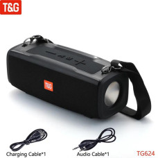 Bluetooth-колонка TG624 з RGB ПІДСВІЧУВАННЯМ, speakerphone, радіо, black