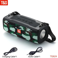 Bluetooth-колонка TG624 з RGB ПІДСВІЧУВАННЯМ, speakerphone, радіо, camouflage
