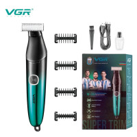 Бритва-триммер для стрижки бороды и усов VGR V-339 GREEN, 4 насадки, IPX7