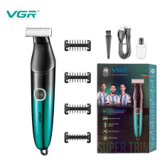 Бритва-триммер для стрижки бороды и усов VGR V-339 GREEN, 4 насадки, IPX7